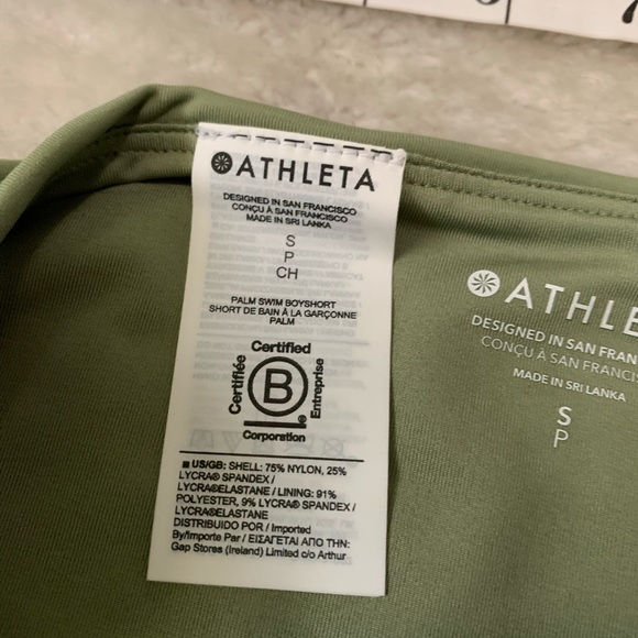 NWT Athleta Palm Swim Bikini bottoms Boyshort eucalyptus Olive Green XS - Picture 4 of 5